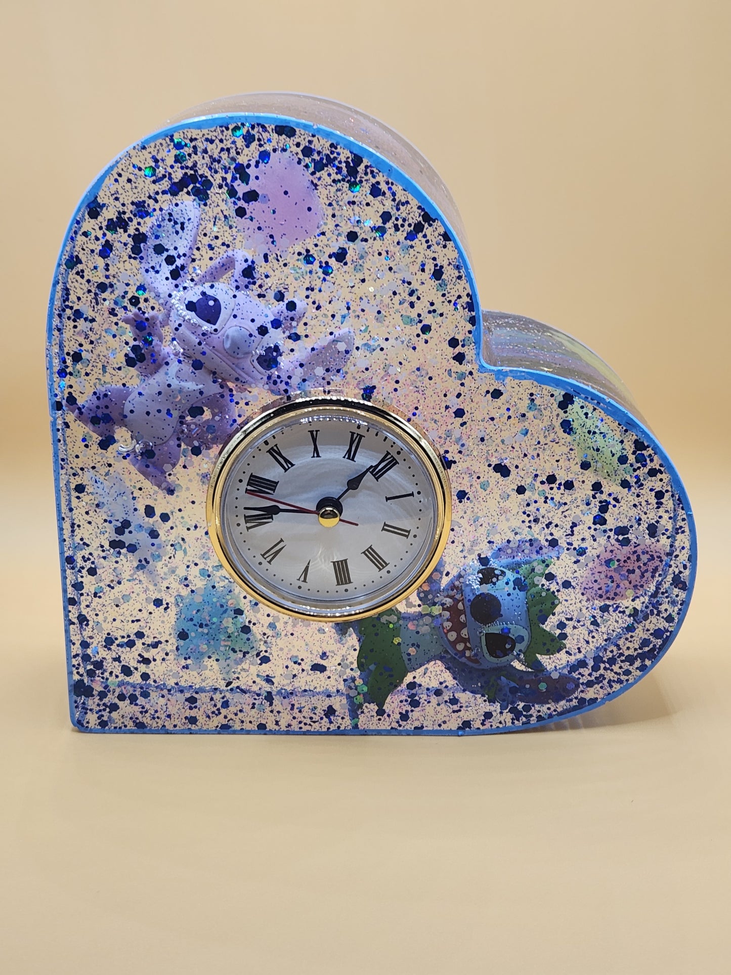 Handmade Lilo and Stitch Table Clock (Character Clock)