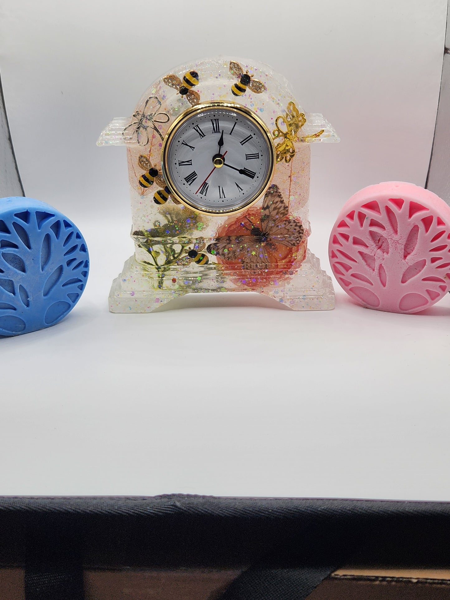Dragonfly and Butterfly Mantle Clock