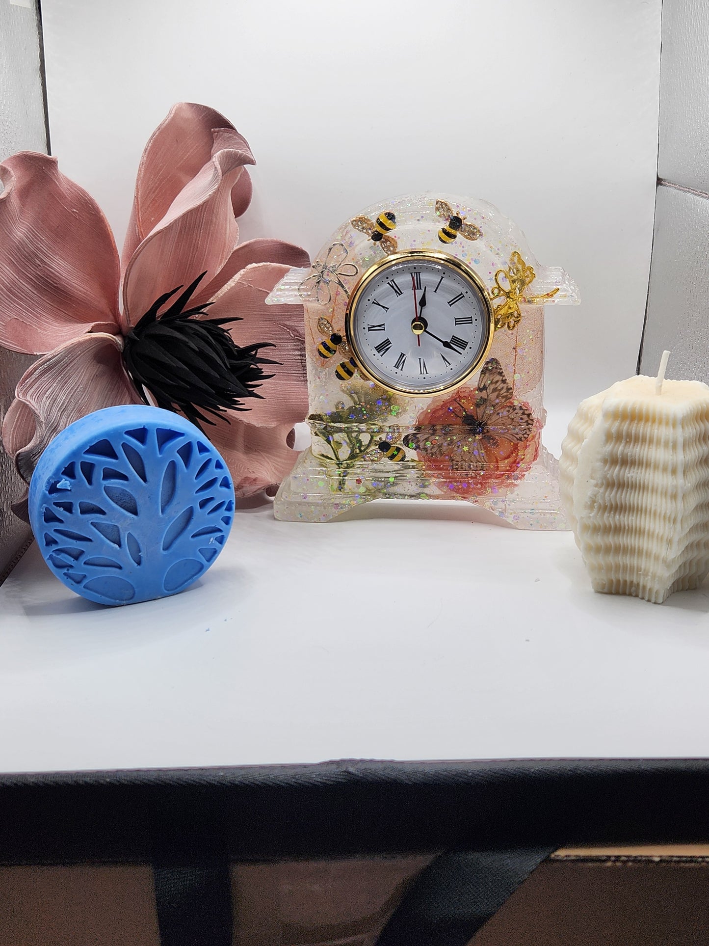 Dragonfly and Butterfly Mantle Clock