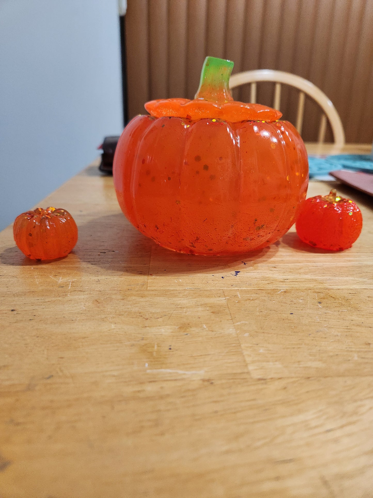 Resin Halloween Pumpkin and Pumpkin Littles Decorative Set