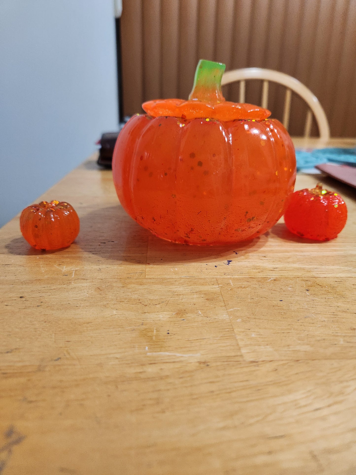 Resin Halloween Pumpkin and Pumpkin Littles Decorative Set