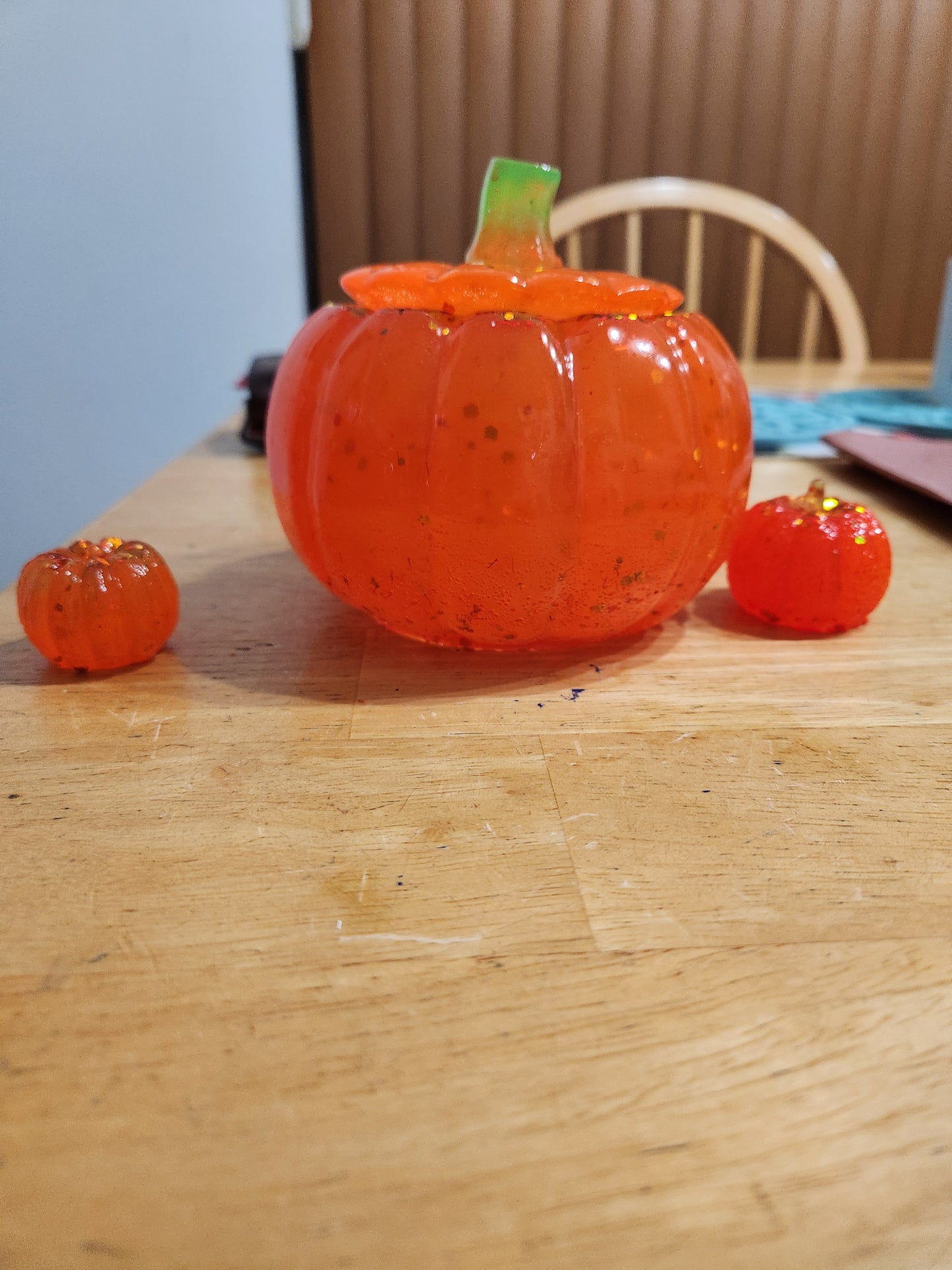 Resin Halloween Pumpkin and Pumpkin Littles Decorative Set