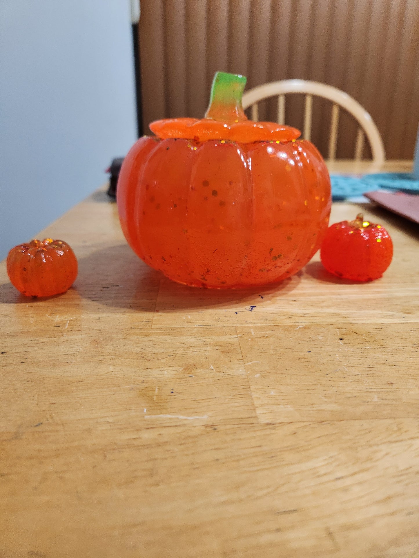 Resin Halloween Pumpkin and Pumpkin Littles Decorative Set