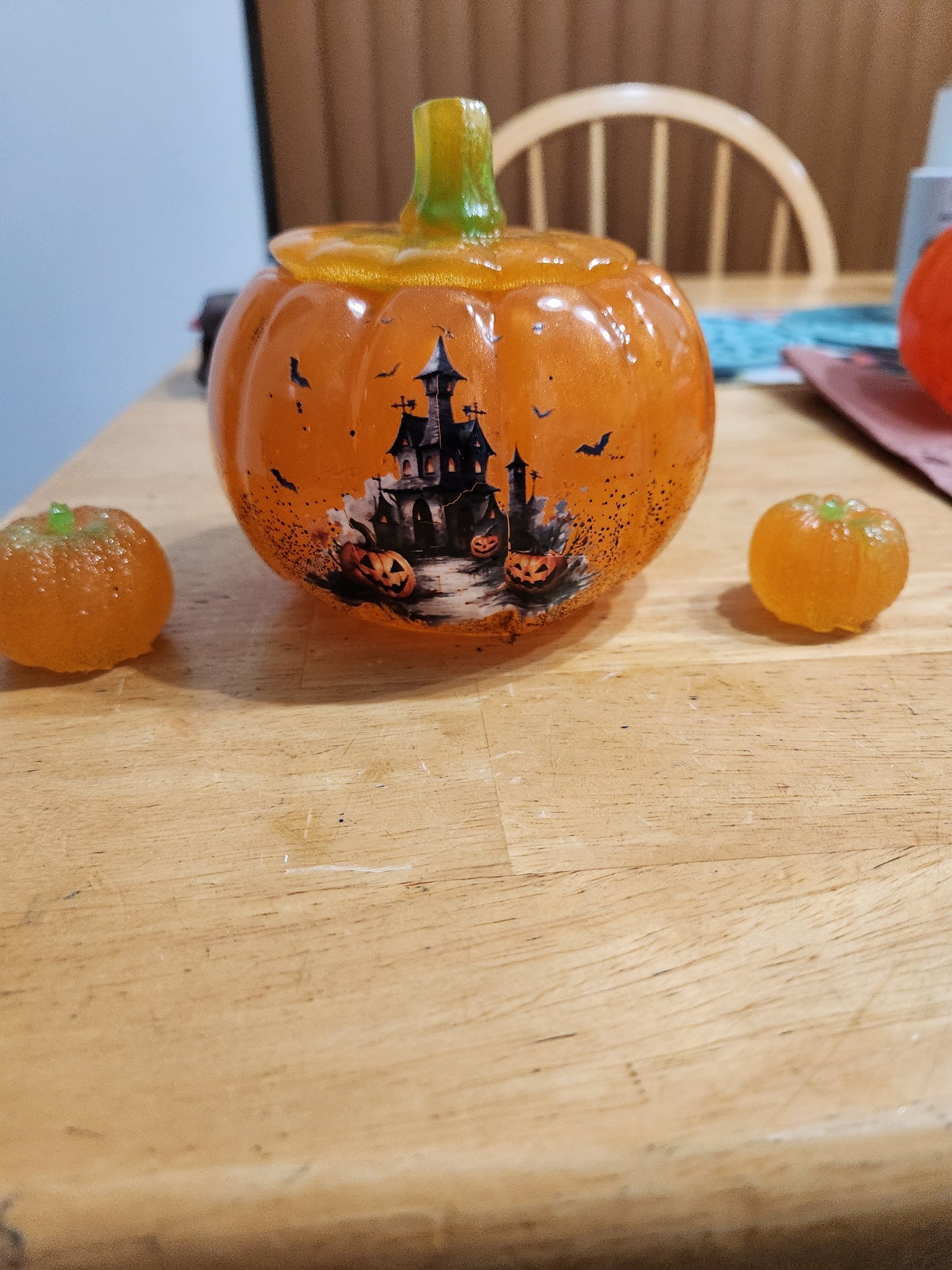 Resin Halloween Pumpkin and Pumpkin Littles Decorative Set