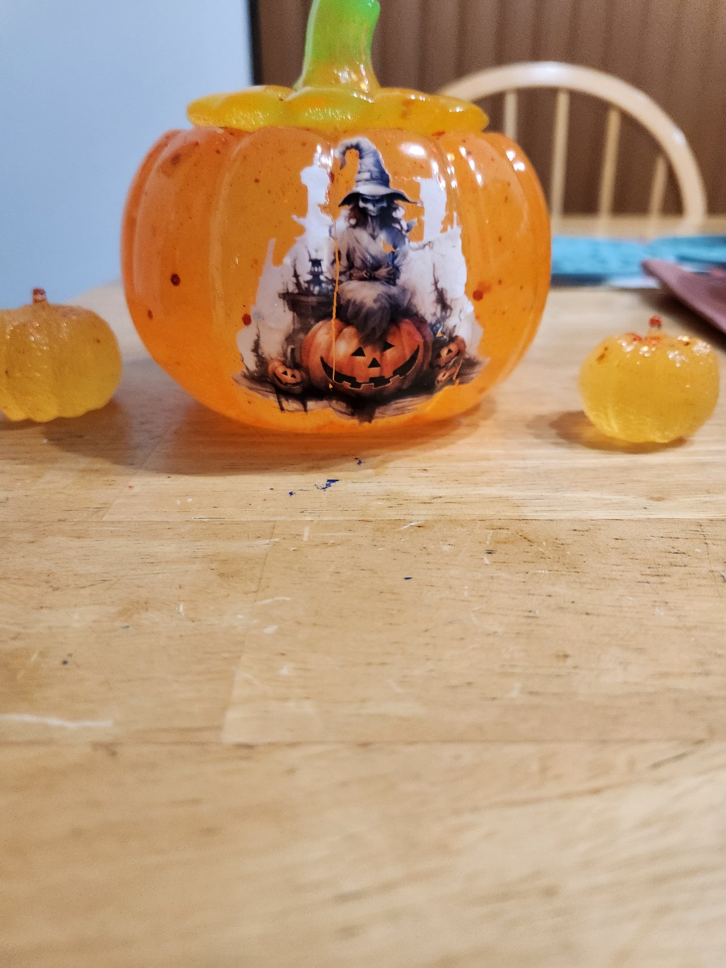 Resin Halloween Pumpkin and Pumpkin Littles Decorative Set