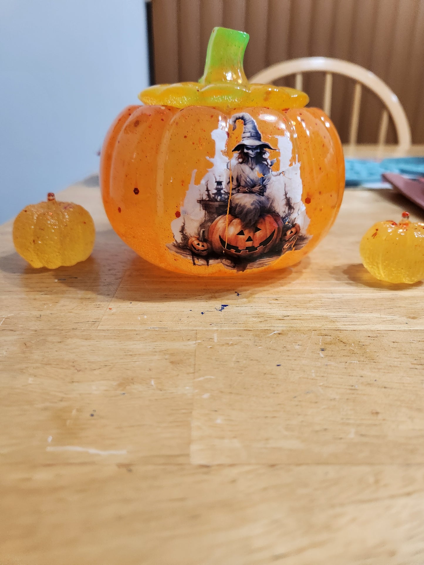 Resin Halloween Pumpkin and Pumpkin Littles Decorative Set