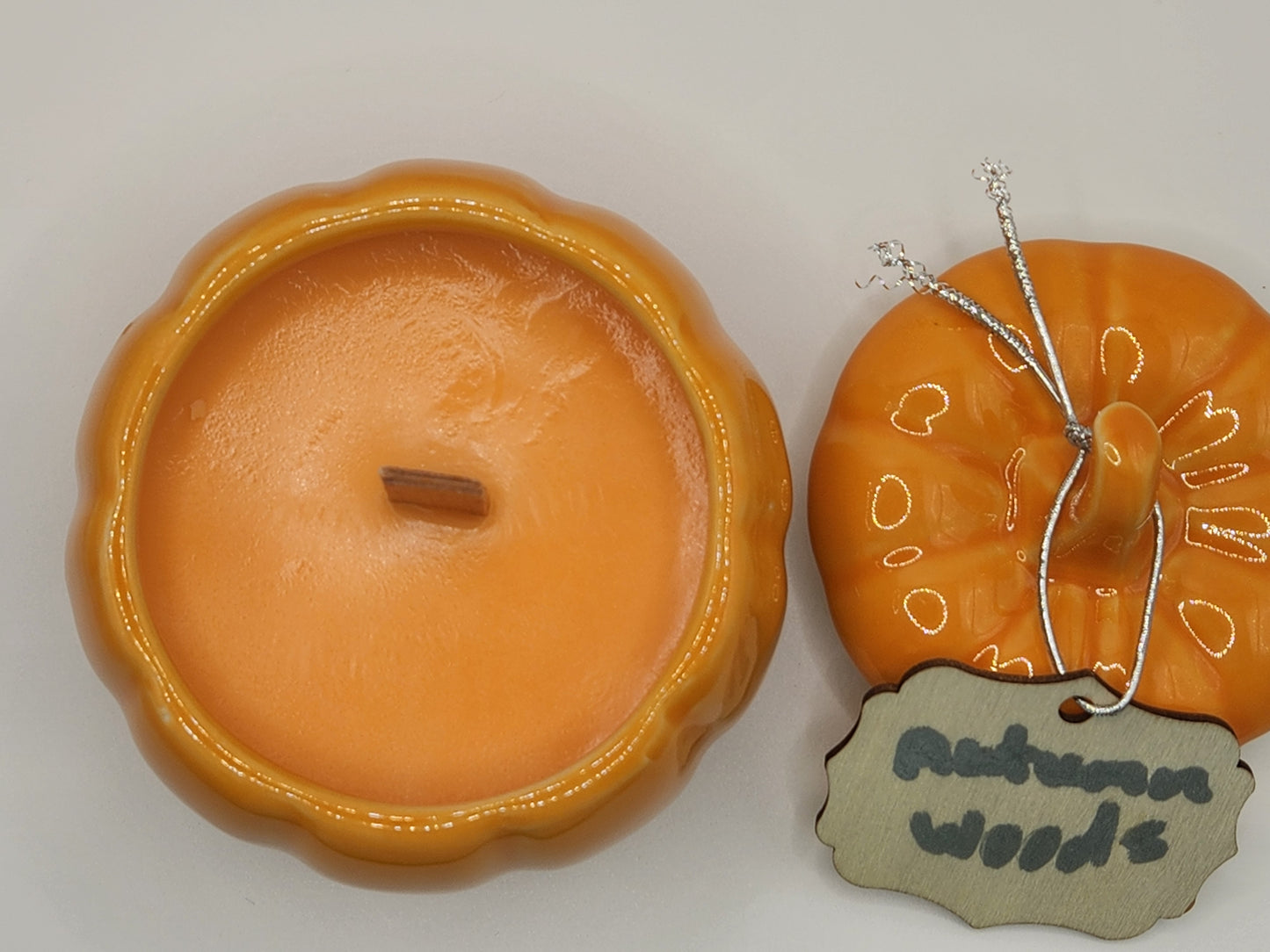 Limited Edition Autumn Woods Scented Soy Wax Candle Pumpkin Shape Jar 7oz.
