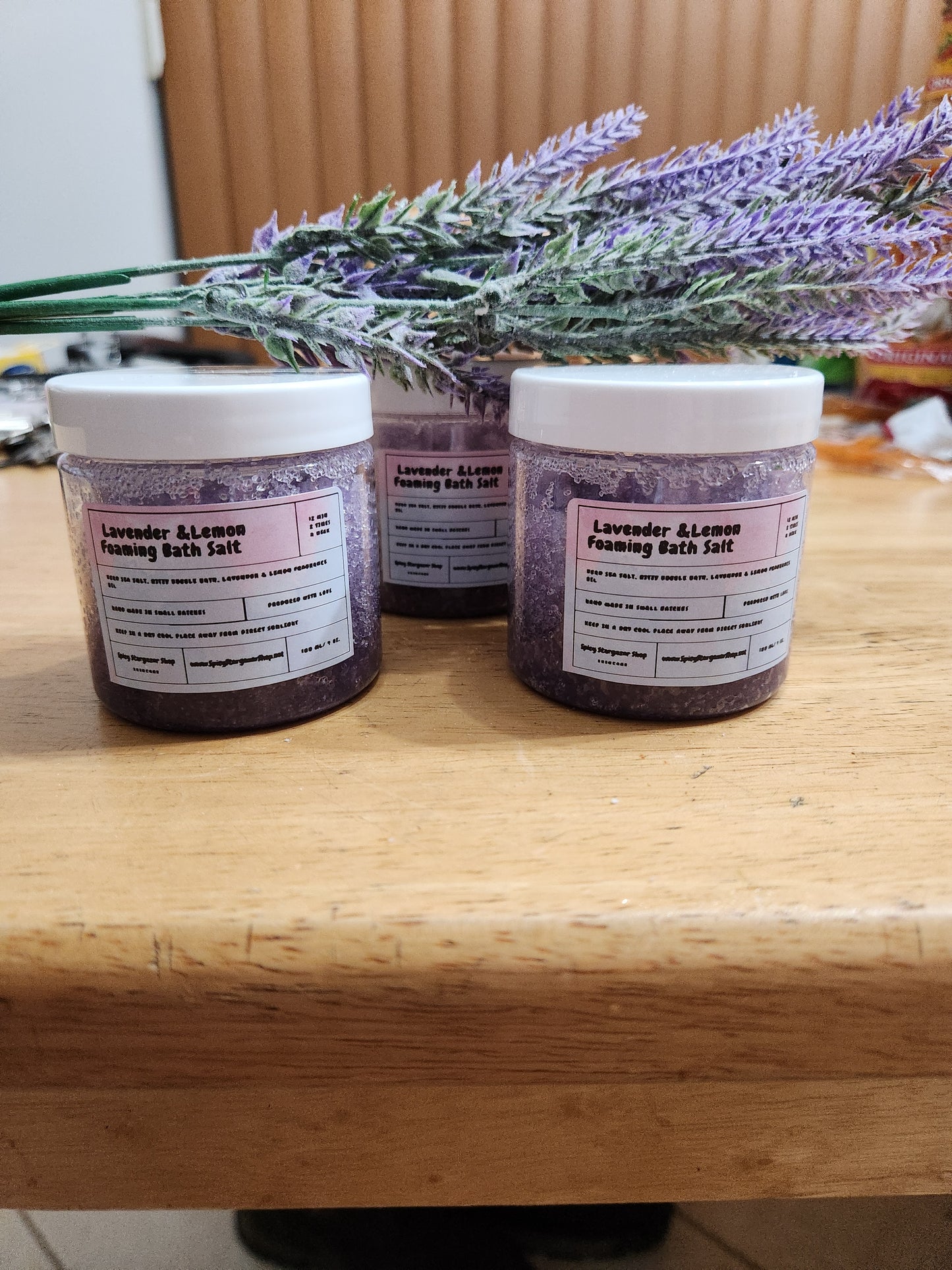 All- Natural Lavender & Lemon Foaming Bath Salts (4 ounces)