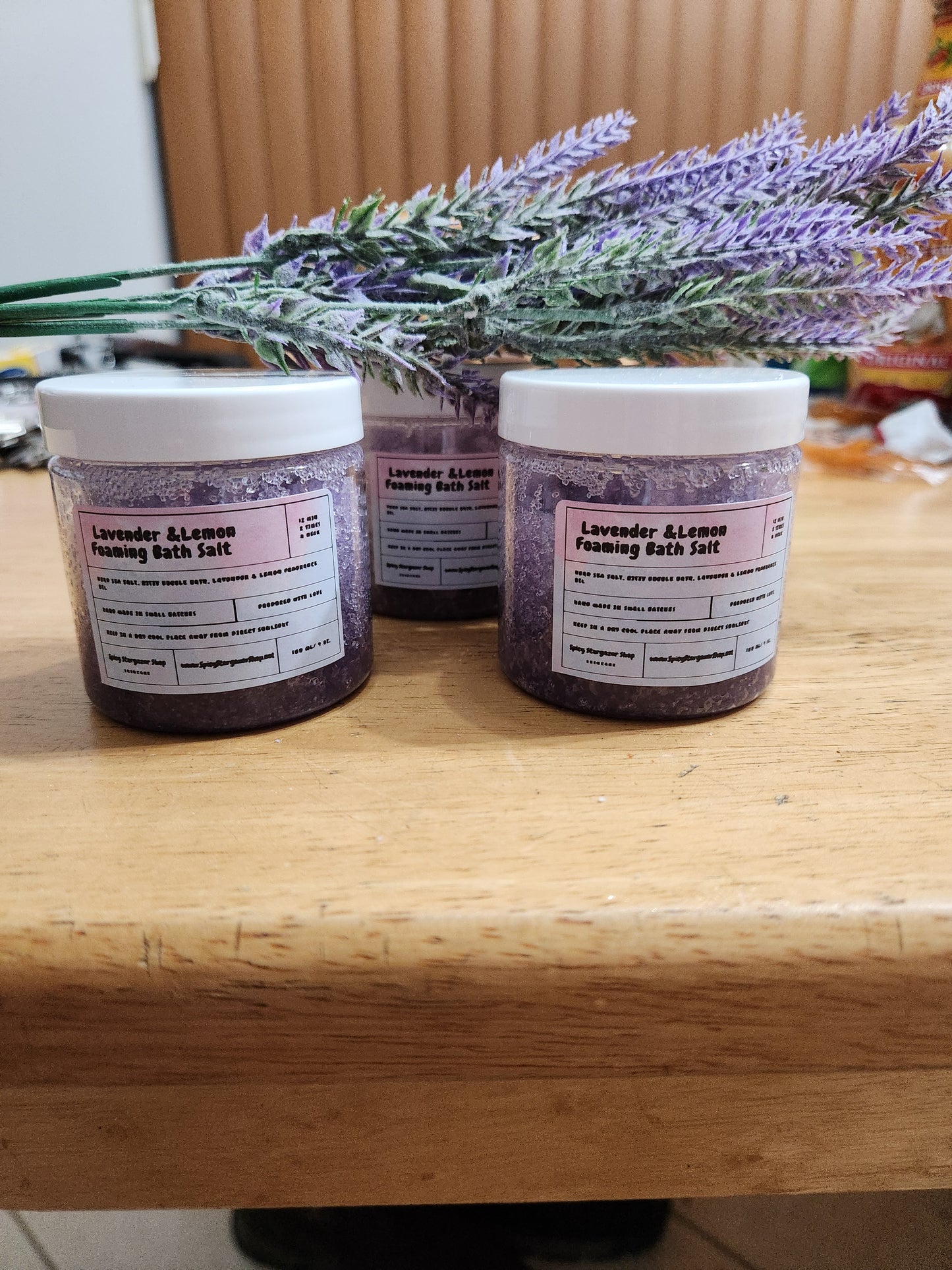 All- Natural Lavender & Lemon Foaming Bath Salts (4 ounces)
