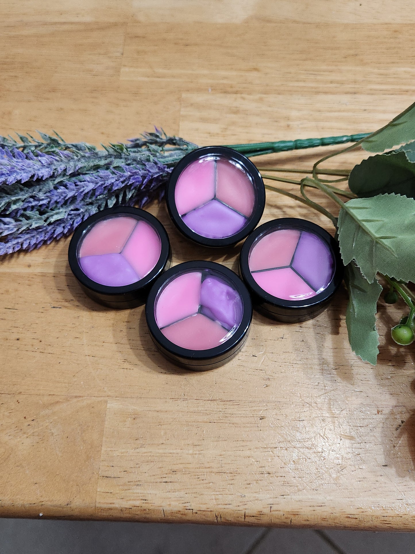 All- Natural Tinted Flavor Lip Gloss (Three Flavors in One Compact)