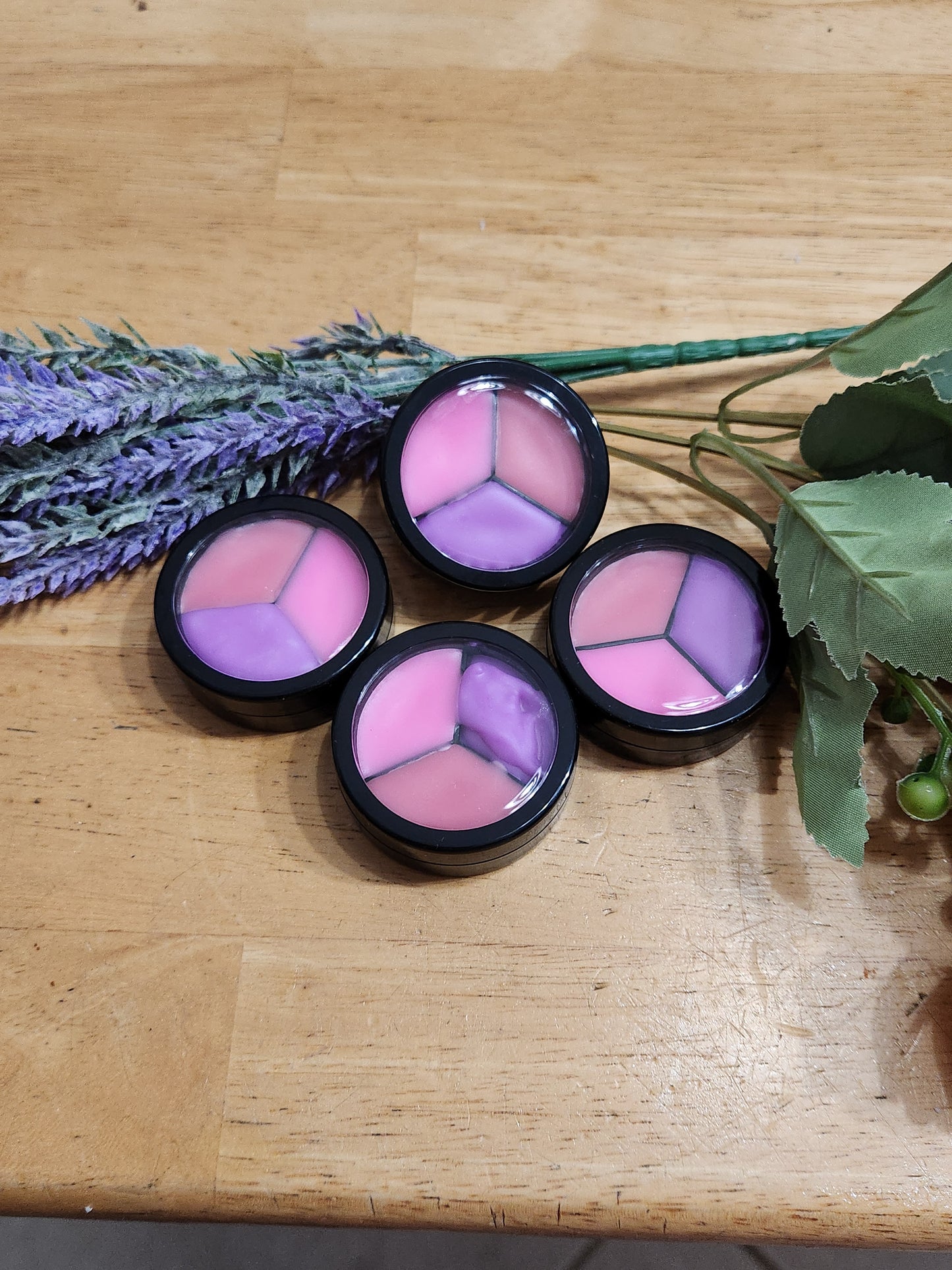 All- Natural Tinted Flavor Lip Gloss (Three Flavors in One Compact)