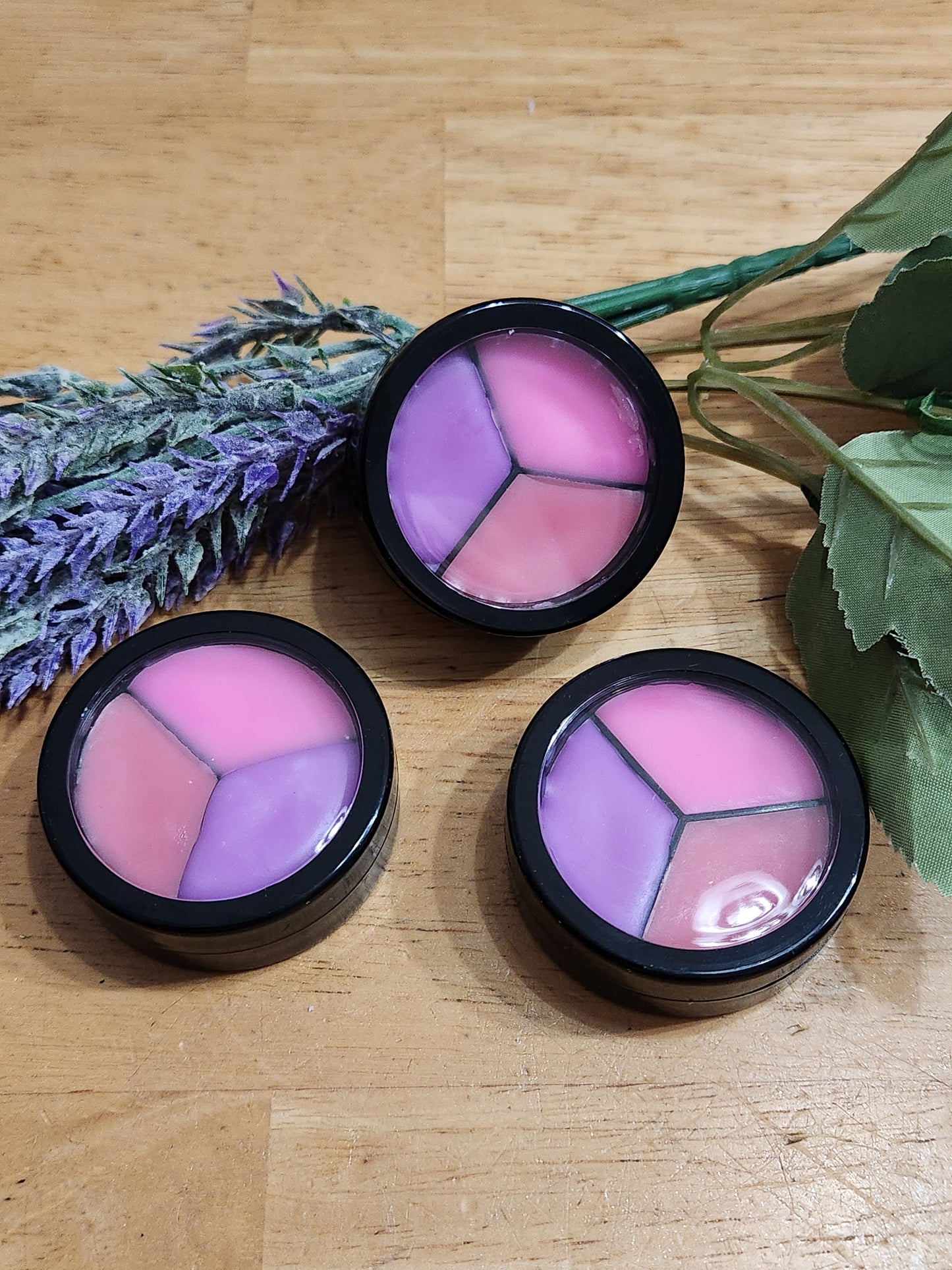 All- Natural Tinted Flavor Lip Gloss (Three Flavors in One Compact)