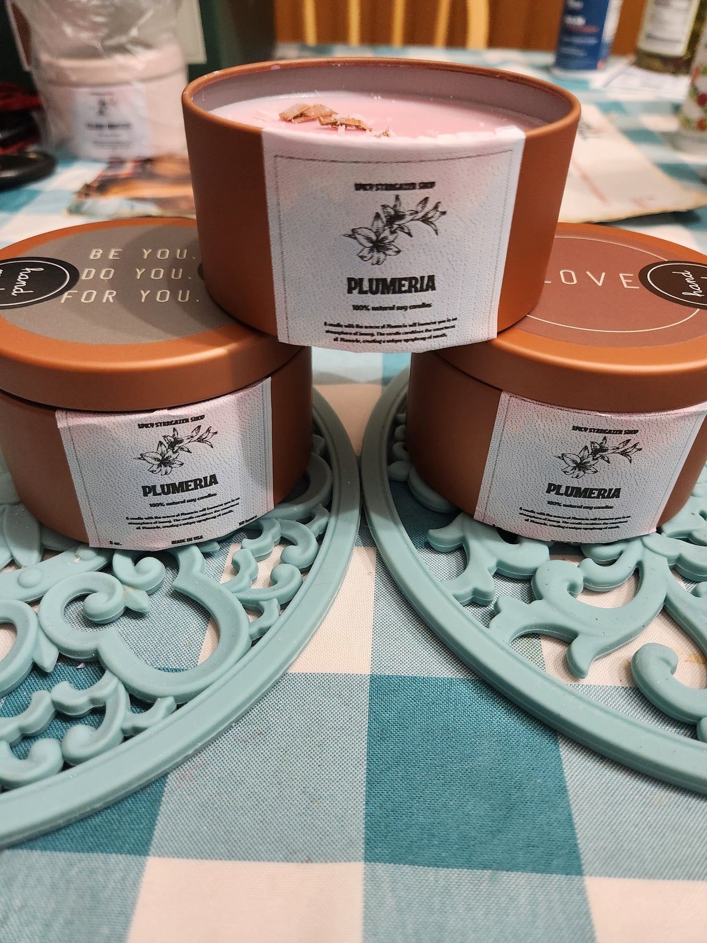 PLUMERIA 8 oz. Woodwick Soy Wax Candle Tins