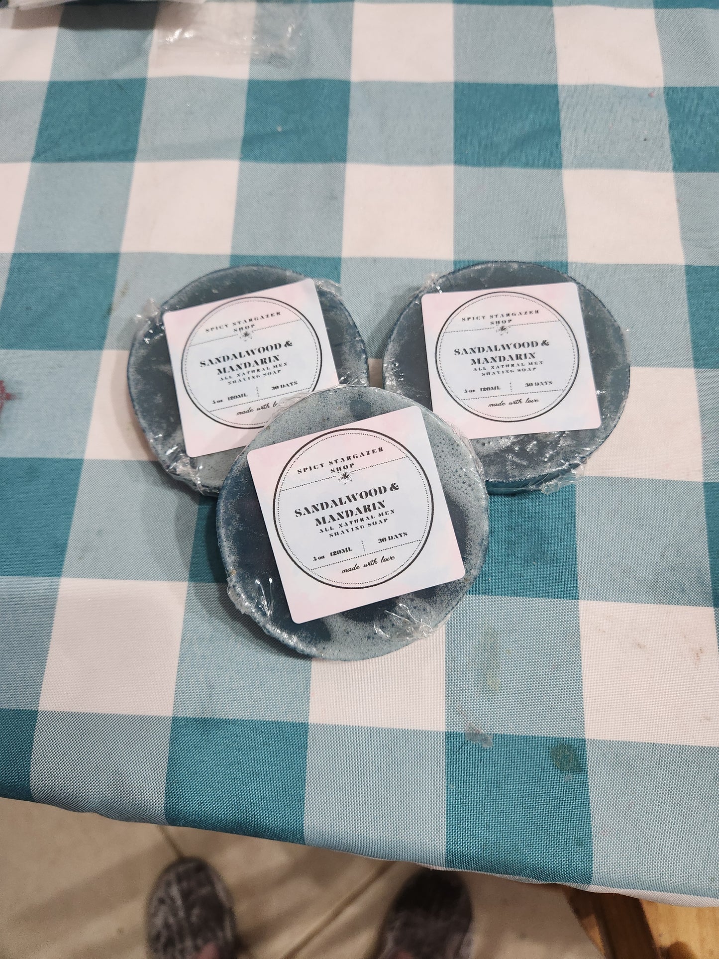 Sandalwood & Mandarin Men's Shaving Soap Travel Tins