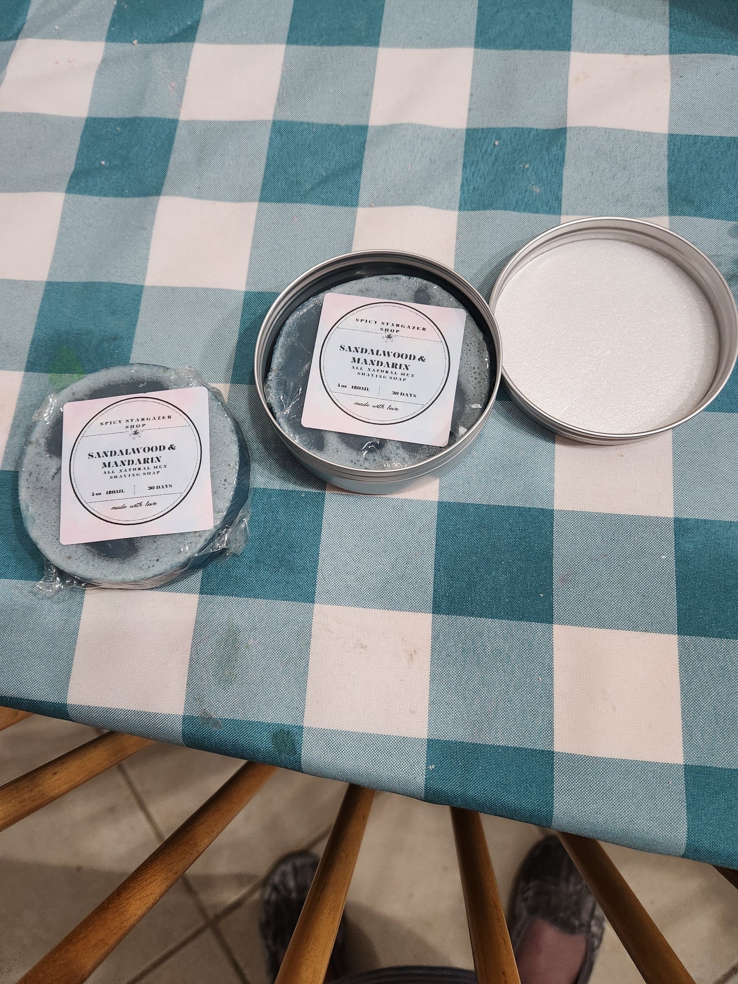 Sandalwood & Mandarin Men's Shaving Soap Travel Tins