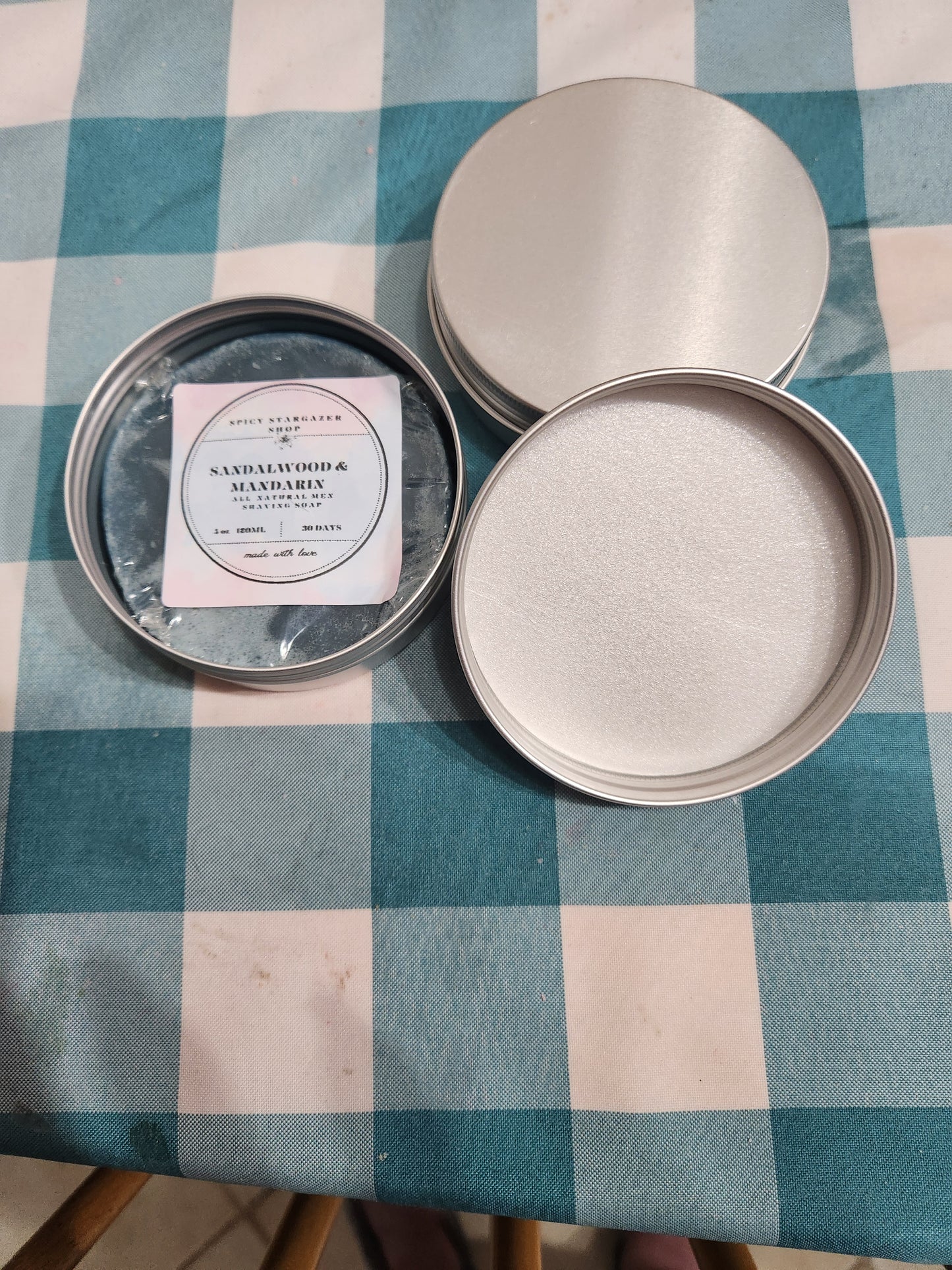 Sandalwood & Mandarin Men's Shaving Soap Travel Tins