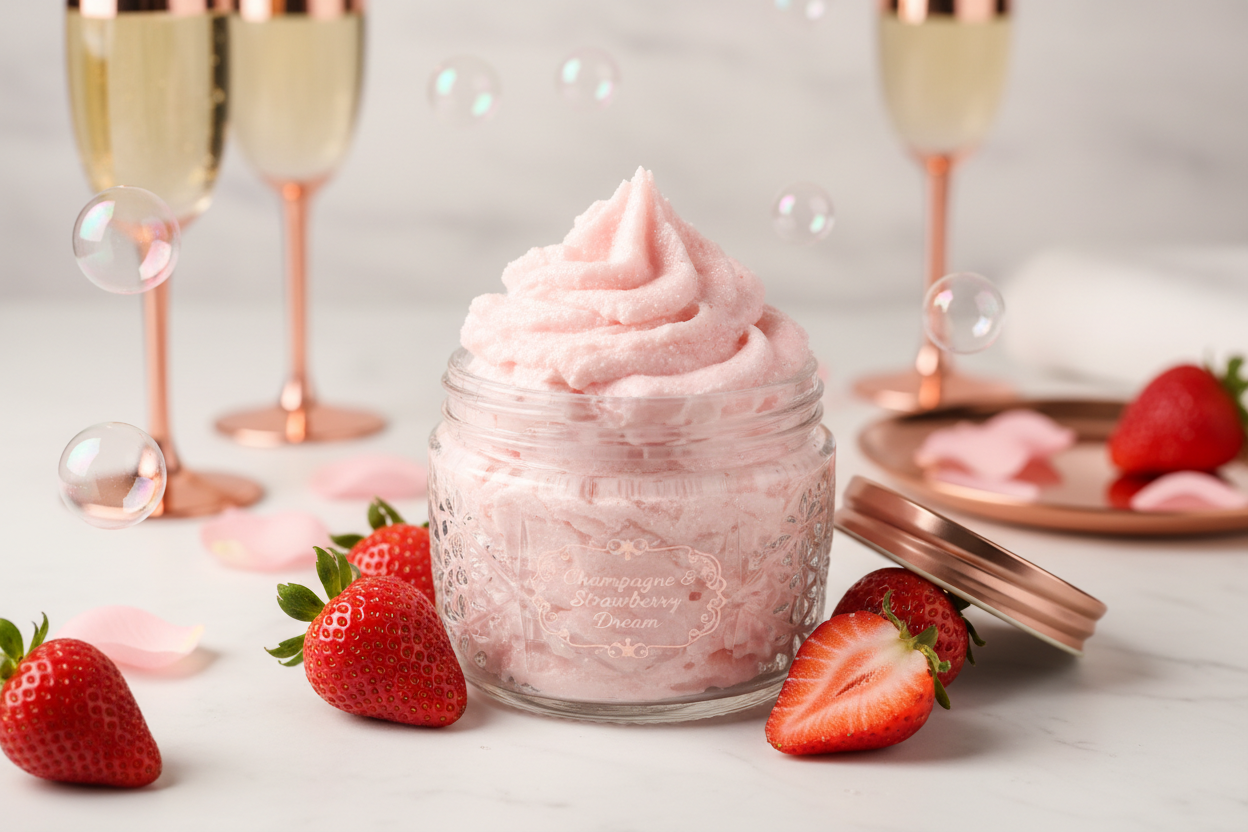 Strawberries and Champagne Whipped Sugar Body Scrub