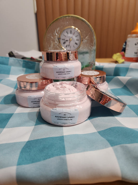 Raspberry Sorbet Whipped Sugar Scrub