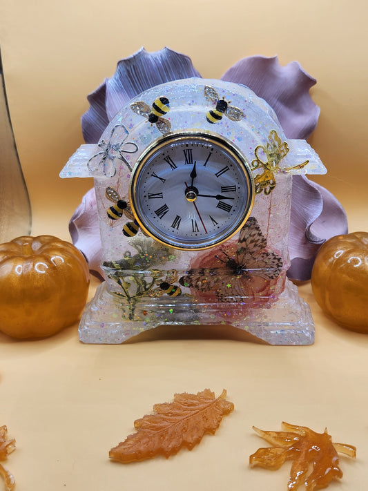 Dragonfly and Butterfly Mantle Clock