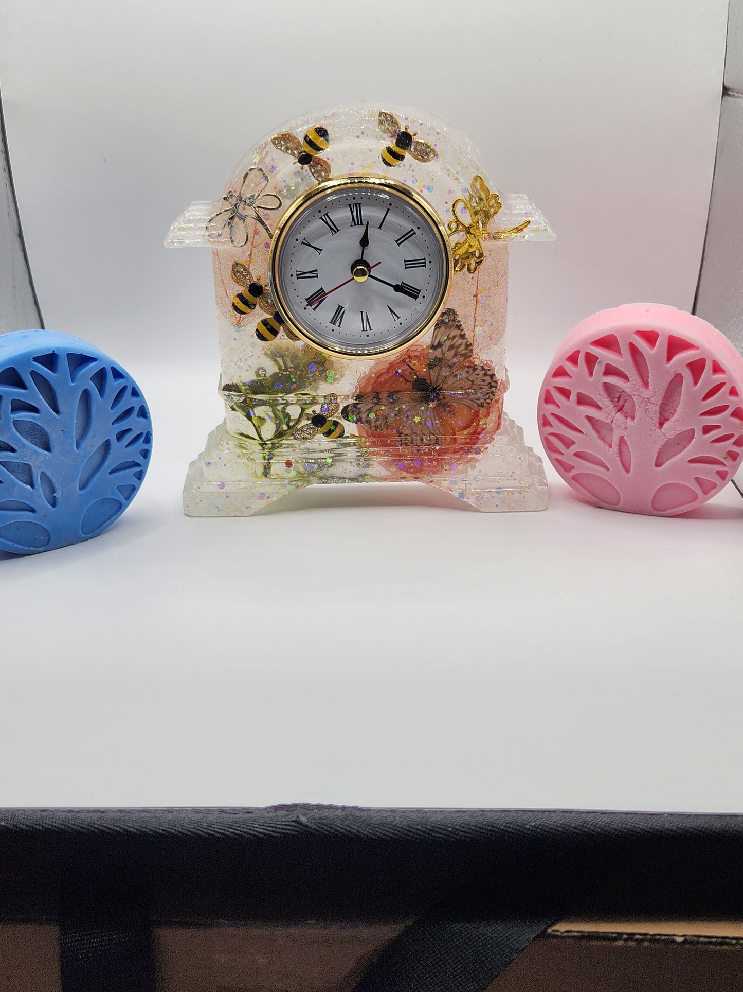 Dragonfly and Butterfly Mantle Clock