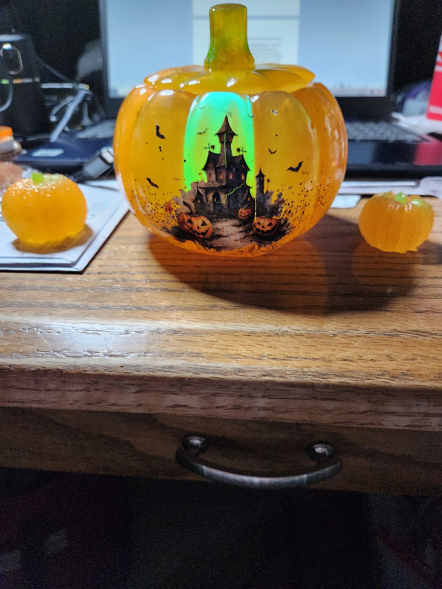 Resin Halloween Pumpkin and Pumpkin Littles Decorative Set