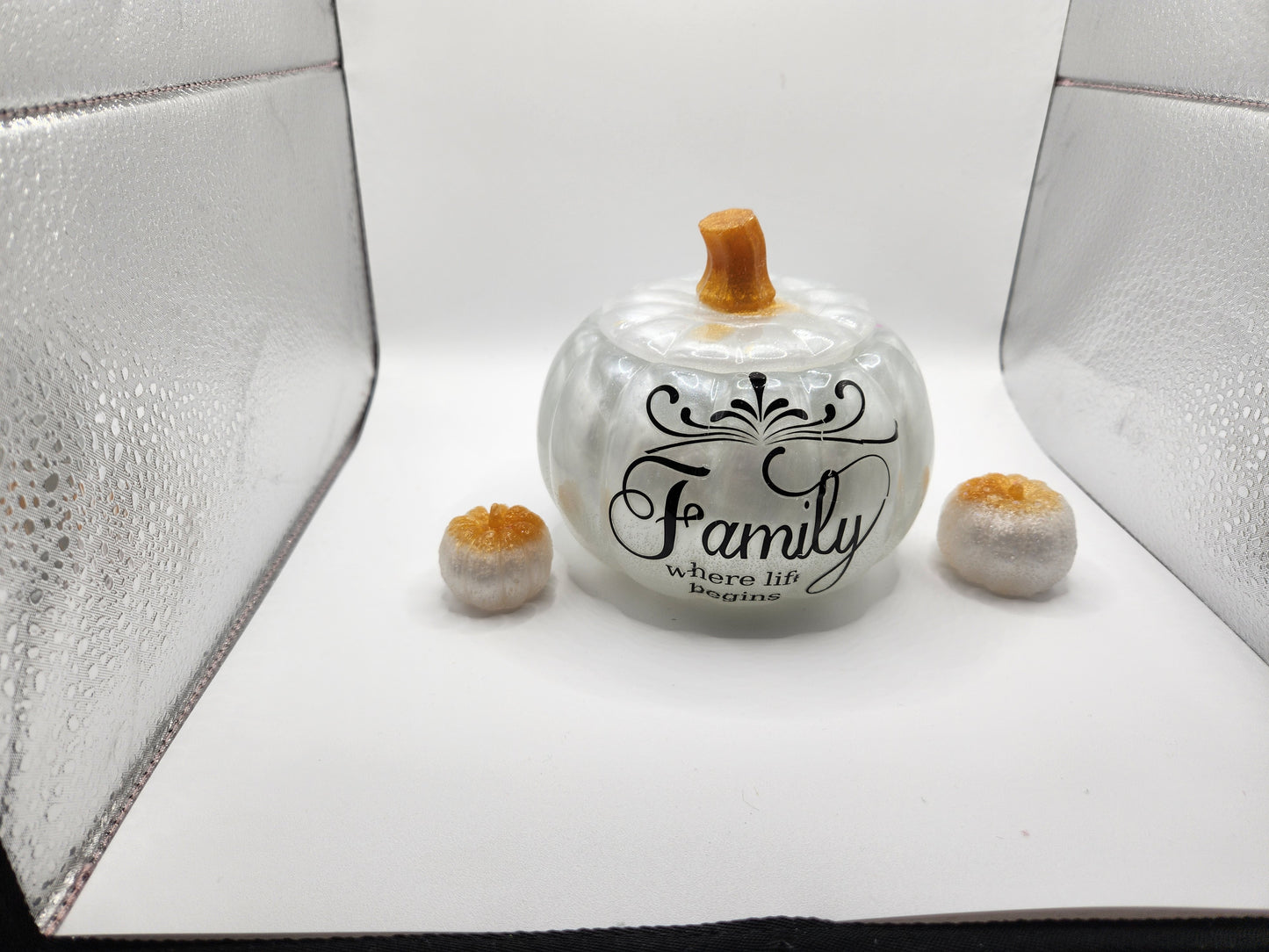 5-inch Handmade Resin Inspirational Sayings Pumpkin Decorative Sets