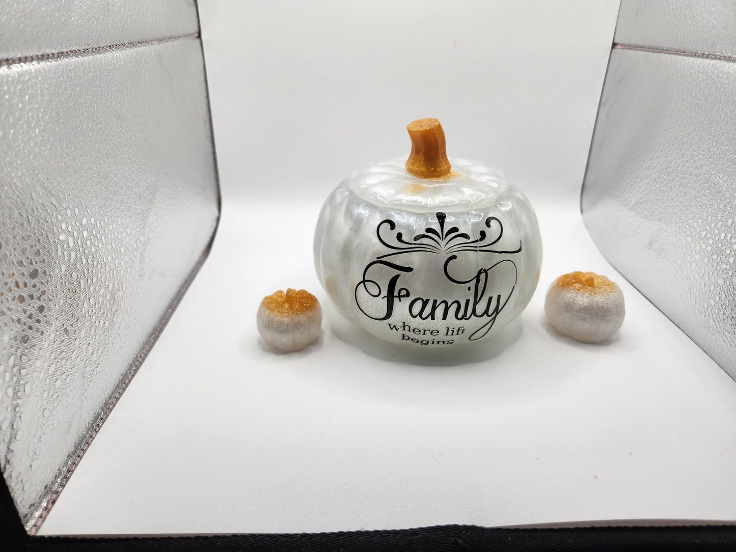 5-inch Handmade Resin Inspirational Sayings Pumpkin Decorative Sets