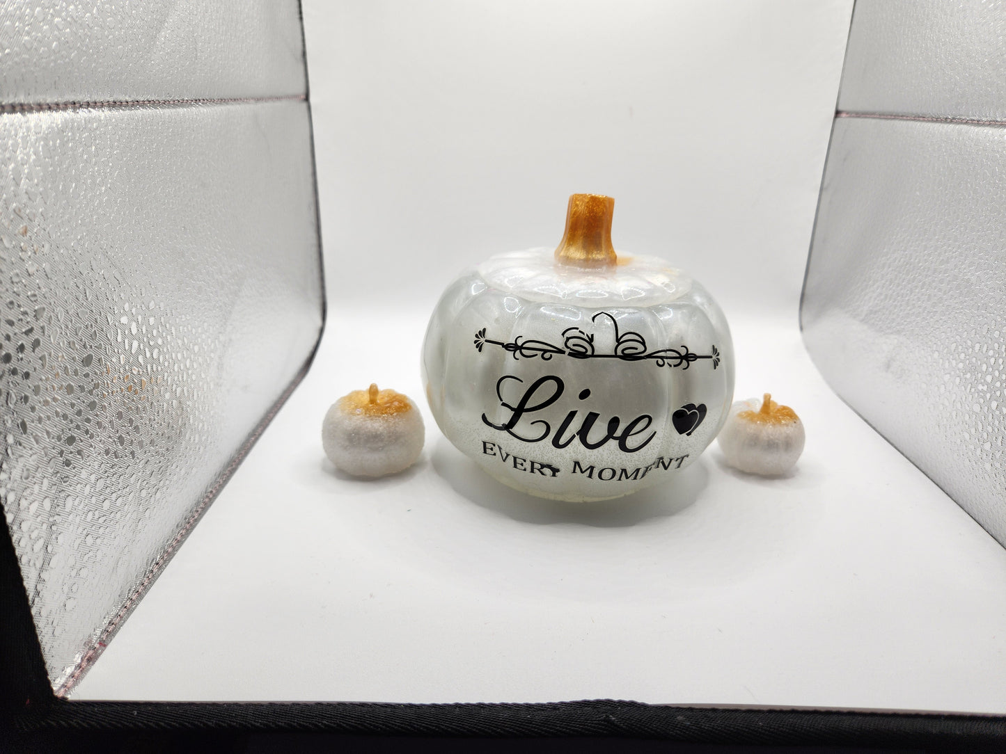 5-inch Handmade Resin Inspirational Sayings Pumpkin Decorative Sets