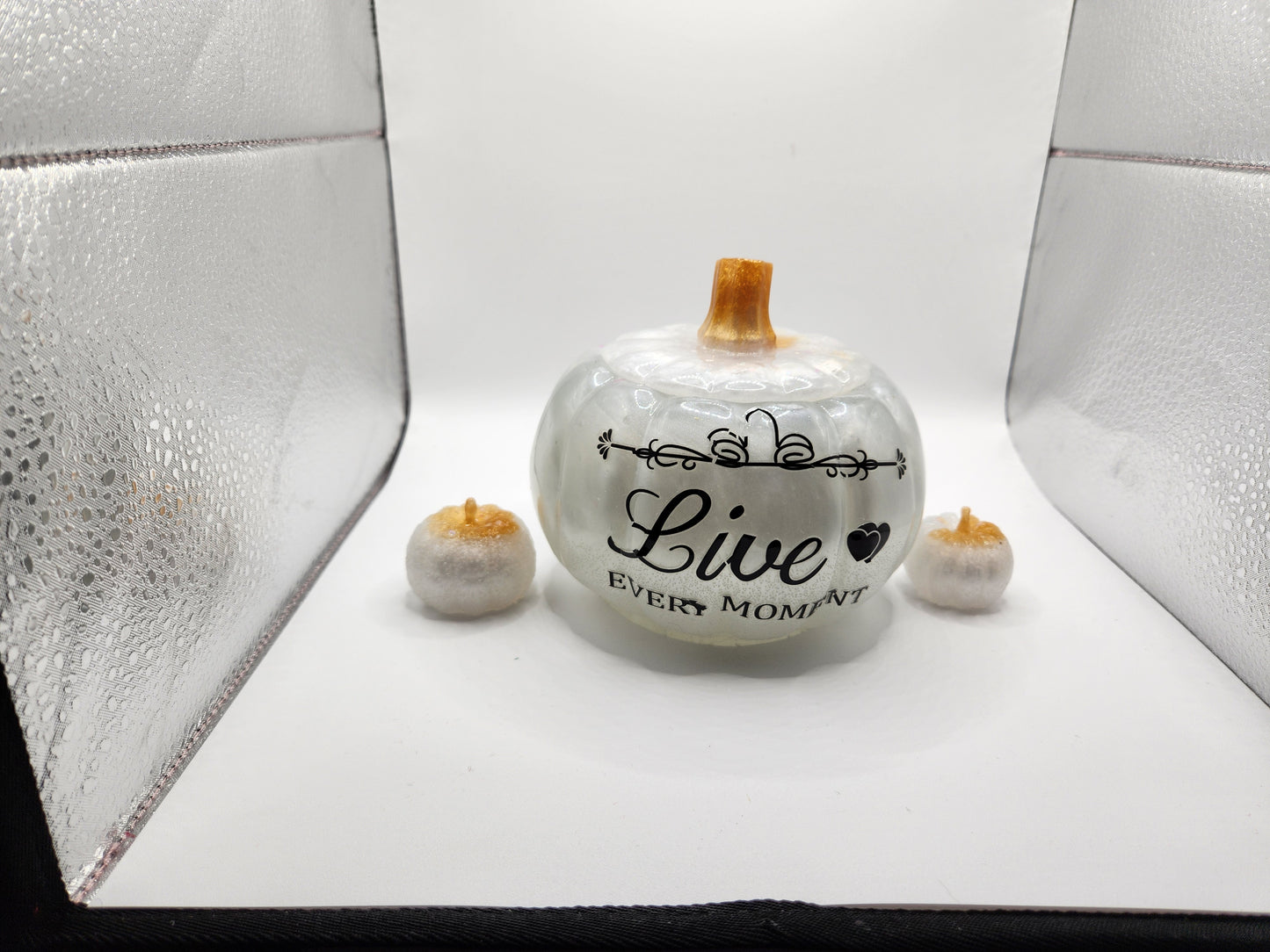 5-inch Handmade Resin Inspirational Sayings Pumpkin Decorative Sets