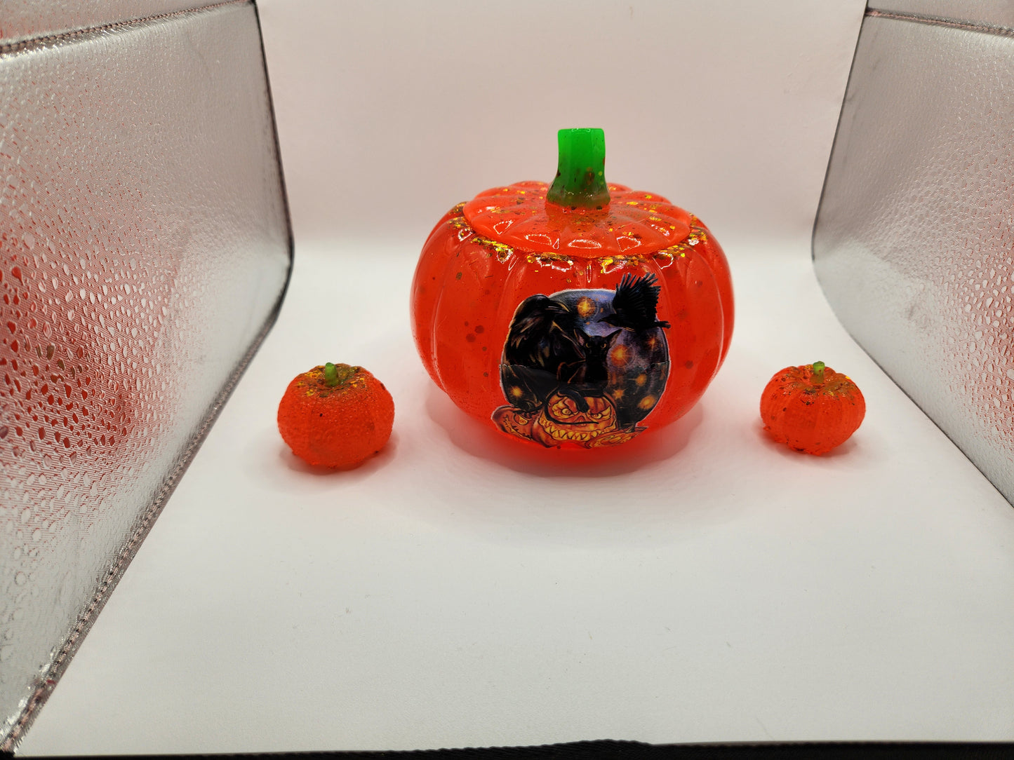 Handmade Resin Halloween Pumpkin Decorative Set