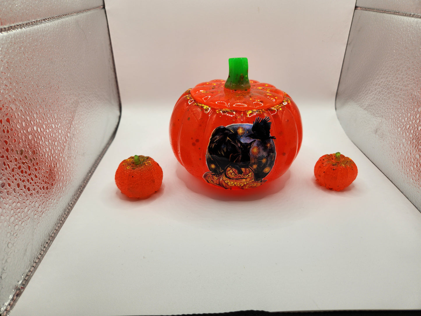 Handmade Resin Halloween Pumpkin Decorative Set