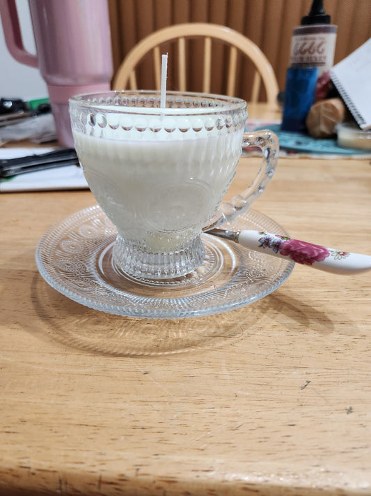 Hand Poured Spot of Tea For Mom Soy Wax Teacup Candle Gift Set
