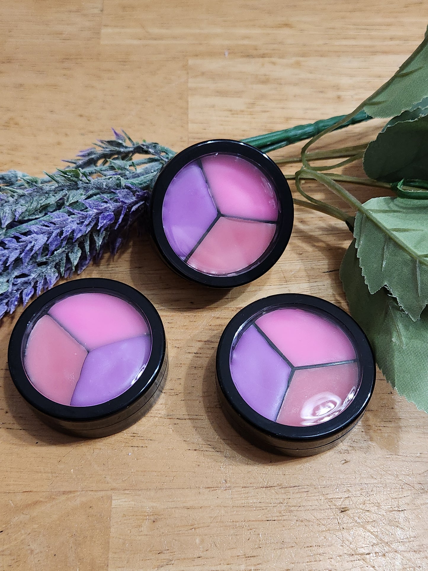 All- Natural Tinted Flavor Lip Gloss (Three Flavors in One Compact)