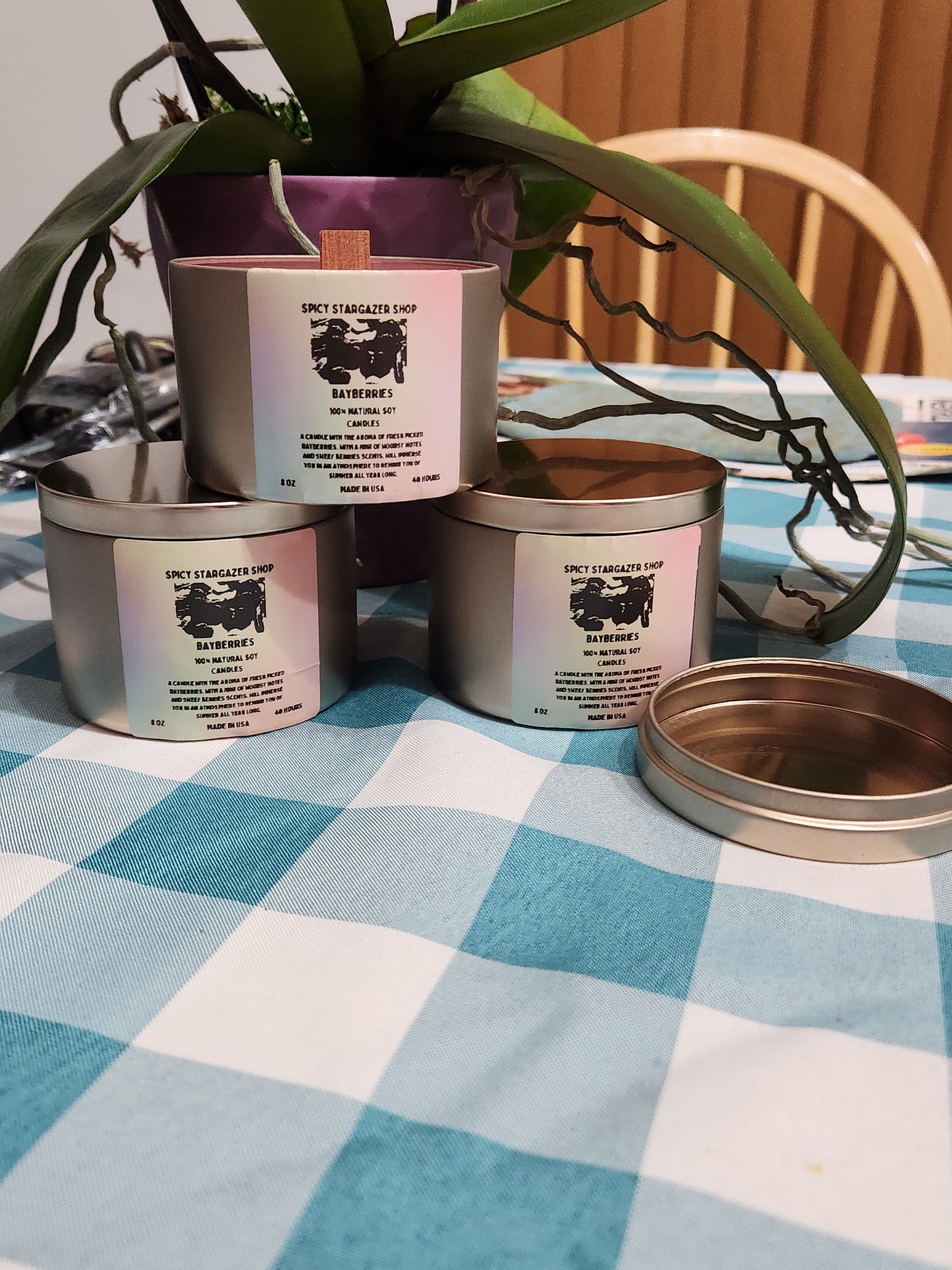 Bayberries Scented All-Natural Soy Wax Candle Tins