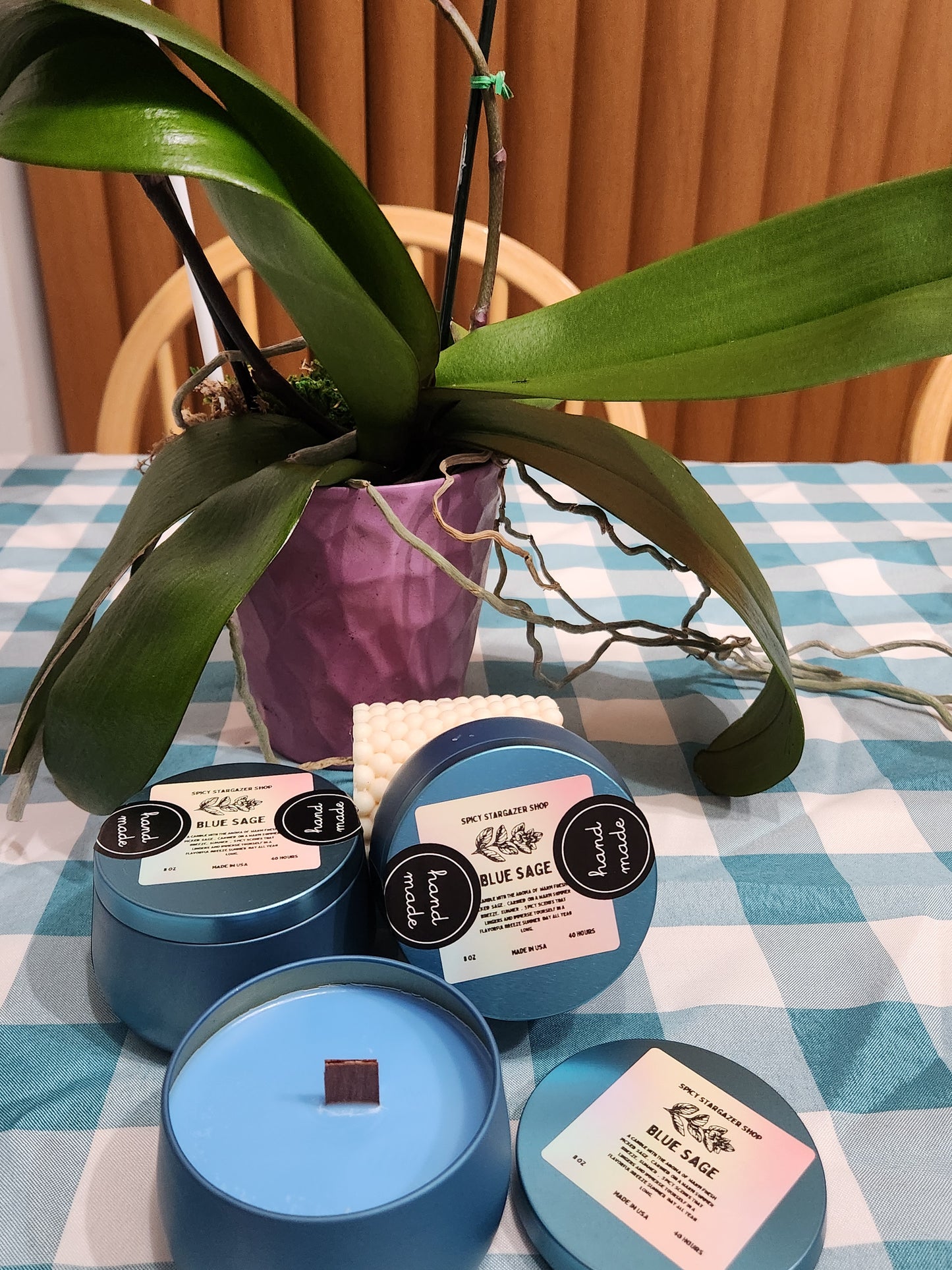 Blue Sage 8oz. All-Natural Soy Wax Candle Tins