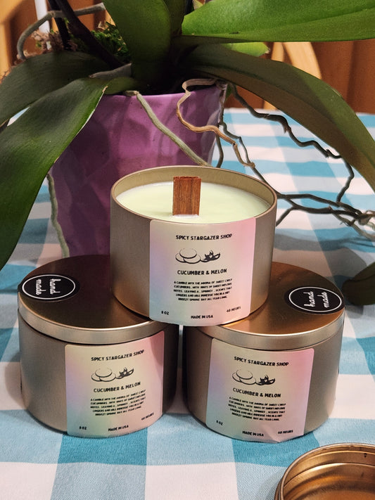 Cucumber & Melon 8oz. Scented Soy Wax Candle Tins