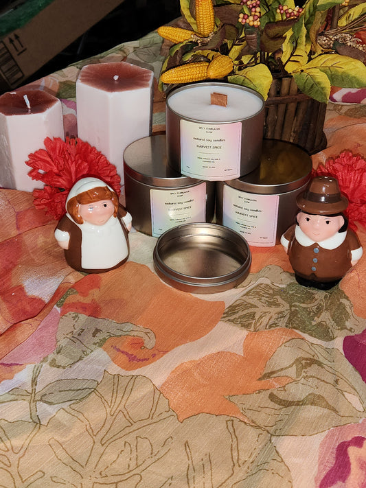 Harvest Spice 8oz. Wood Wick Soy Candle Tins