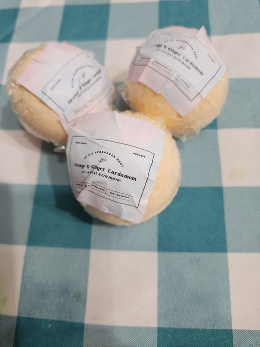 Orange, Ginger and Cardamom Bath Fizzy Bombs