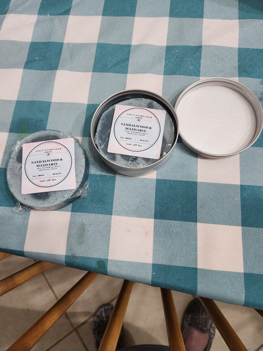 Sandalwood & Mandarin Men's Shaving Soap Travel Tins