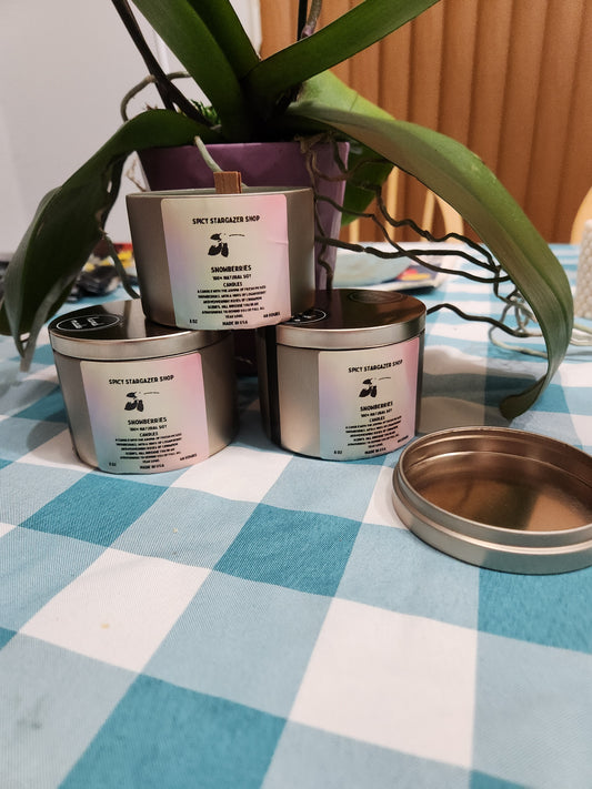 Snowberries Scented All-Natural Soy Wax Candle Tins