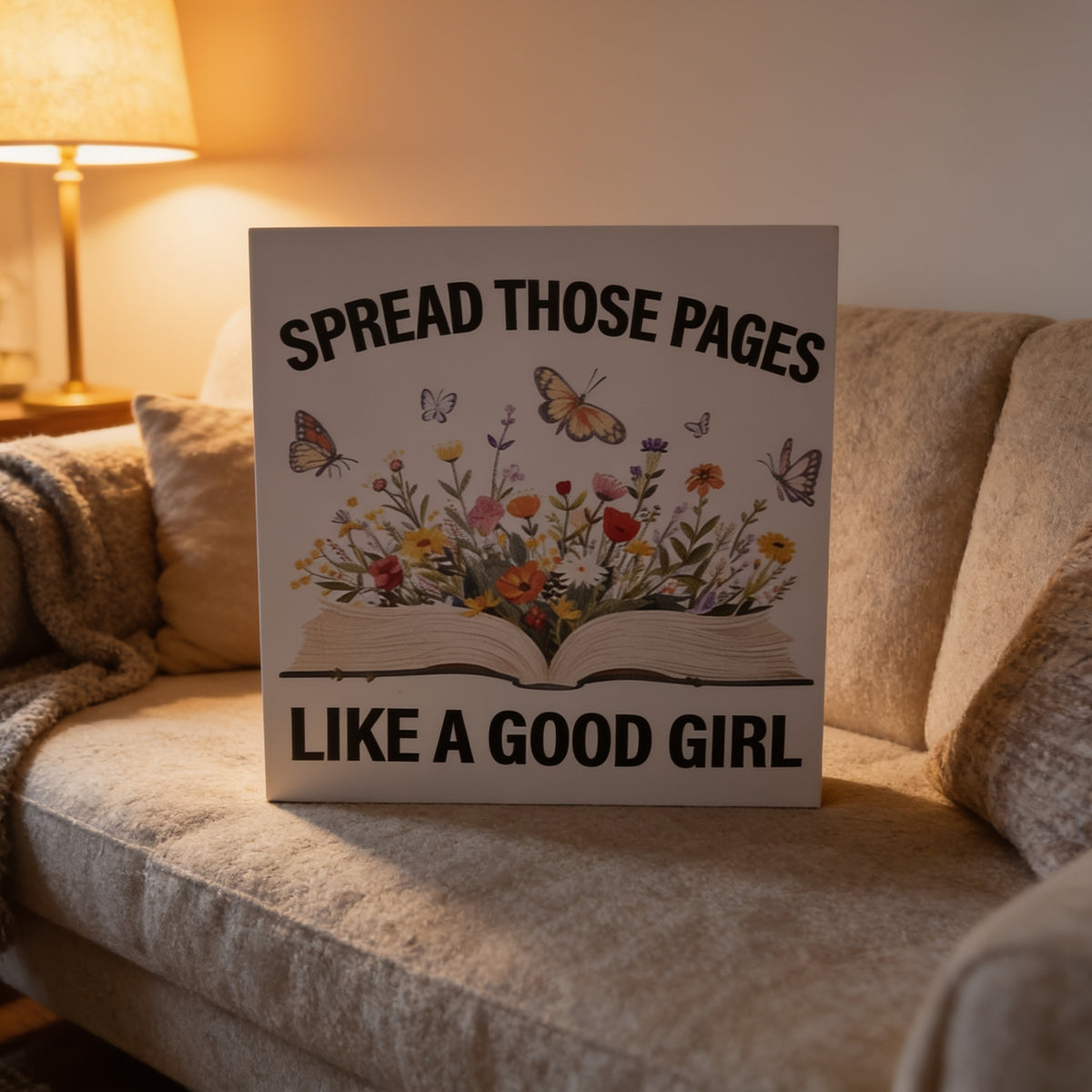 Wooden Bookish Theme Bookcase Decor- Spread Those Pages Like A Good Girl
