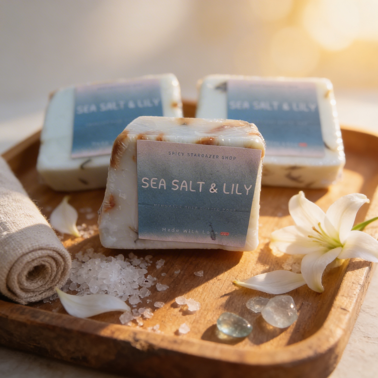 Handmade Sea Salt and Lily Shea Butter Soap